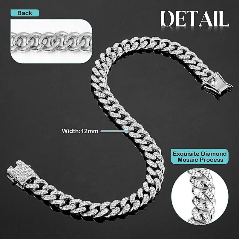 Rhinestone Decorated Dog Chain, 1 Count Pet Harnesses Necklace Collars with Secure Buckle, Fashionable Pet Accessories for Small Medium Large Dogs, Dog Stuff, Pet Products, Puppy Essentials