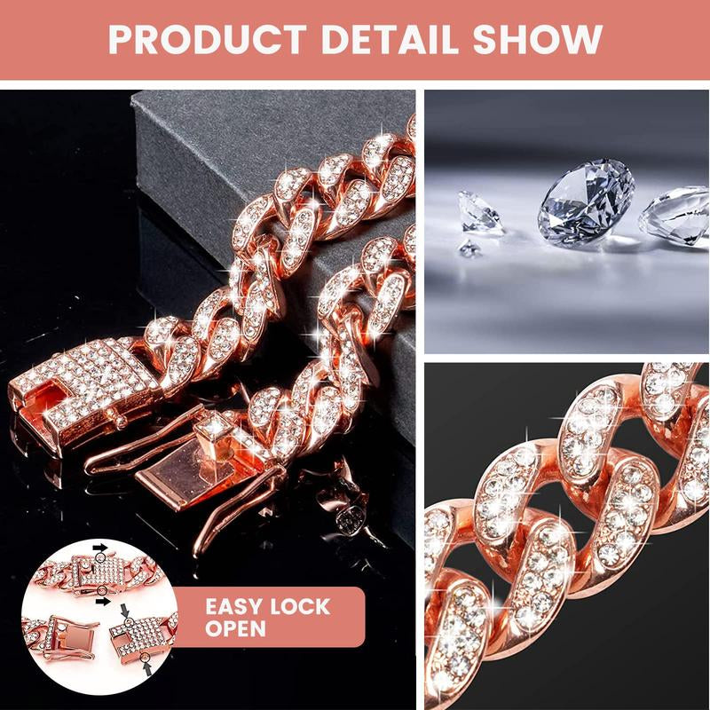 Rhinestone Decorated Dog Chain, 1 Count Pet Harnesses Necklace Collars with Secure Buckle, Fashionable Pet Accessories for Small Medium Large Dogs, Dog Stuff, Pet Products, Puppy Essentials