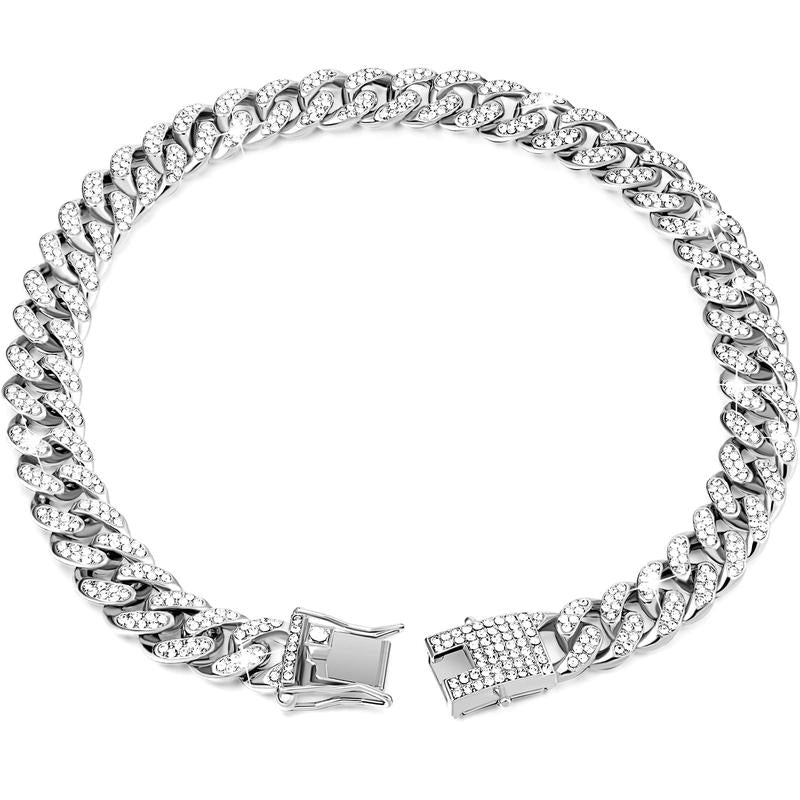 Rhinestone Decorated Dog Chain, 1 Count Pet Harnesses Necklace Collars with Secure Buckle, Fashionable Pet Accessories for Small Medium Large Dogs, Dog Stuff, Pet Products, Puppy Essentials