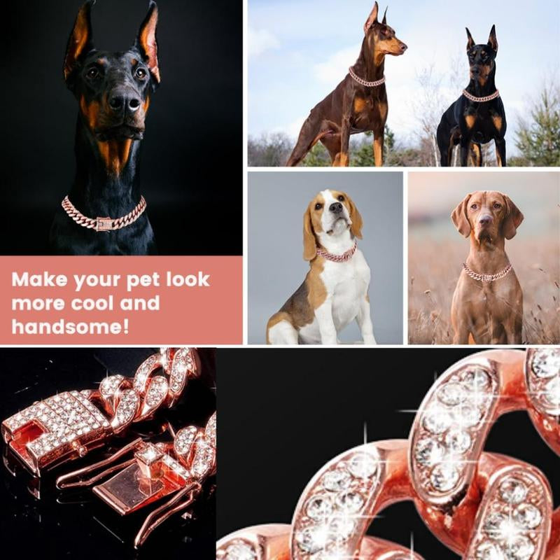Rhinestone Decorated Dog Chain, 1 Count Pet Harnesses Necklace Collars with Secure Buckle, Fashionable Pet Accessories for Small Medium Large Dogs, Dog Stuff, Pet Products, Puppy Essentials