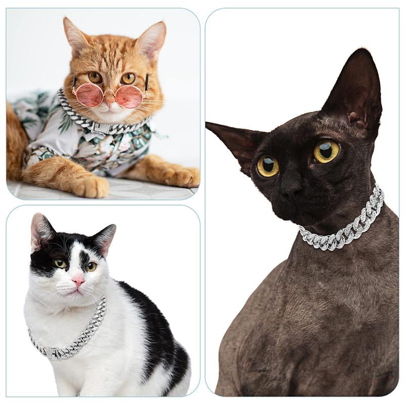 Rhinestone Decorated Dog Chain, 1 Count Pet Harnesses Necklace Collars with Secure Buckle, Fashionable Pet Accessories for Small Medium Large Dogs, Dog Stuff, Pet Products, Puppy Essentials