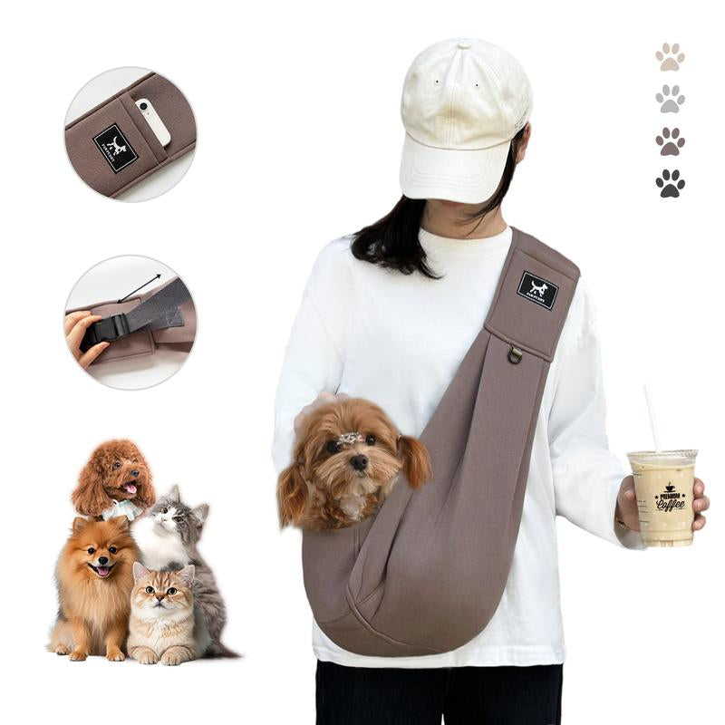Upgraded Dog & Cat Sling for Small and Medium Pets up to 15 Lbs with Comfortable Adjustable Padded Shoulder Breathable Portable Pet Carrier Travel Bag Pet Gift