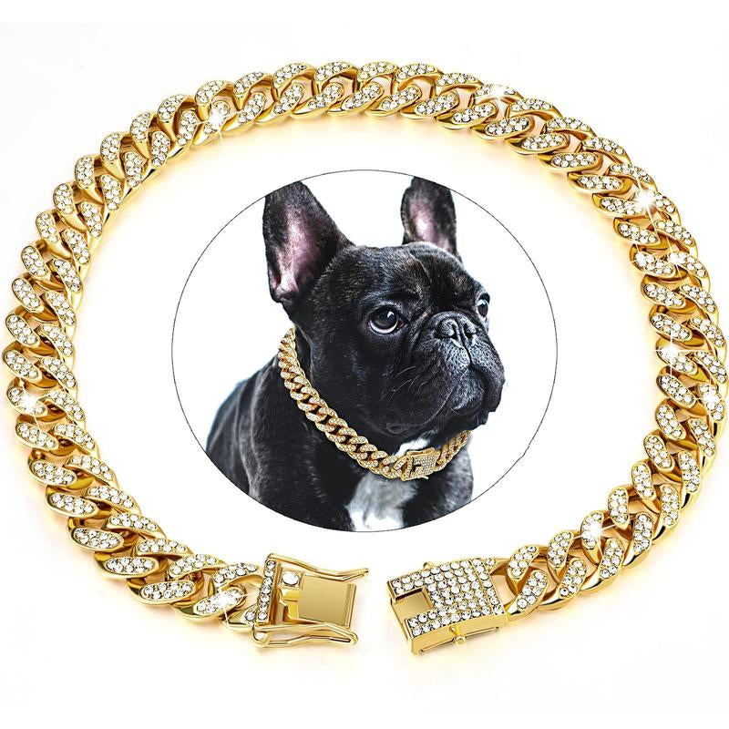 Rhinestone Decorated Dog Chain, 1 Count Pet Harnesses Necklace Collars with Secure Buckle, Fashionable Pet Accessories for Small Medium Large Dogs, Dog Stuff, Pet Products, Puppy Essentials