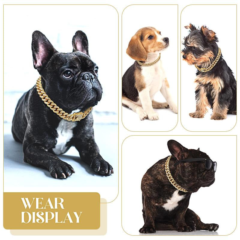 Rhinestone Decorated Dog Chain, 1 Count Pet Harnesses Necklace Collars with Secure Buckle, Fashionable Pet Accessories for Small Medium Large Dogs, Dog Stuff, Pet Products, Puppy Essentials
