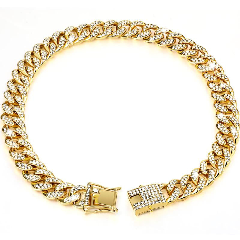 Rhinestone Decorated Dog Chain, 1 Count Pet Harnesses Necklace Collars with Secure Buckle, Fashionable Pet Accessories for Small Medium Large Dogs, Dog Stuff, Pet Products, Puppy Essentials