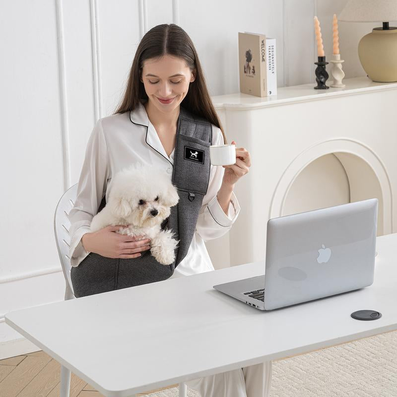 Upgraded Dog & Cat Sling for Small and Medium Pets up to 15 Lbs with Comfortable Adjustable Padded Shoulder Breathable Portable Pet Carrier Travel Bag Pet Gift