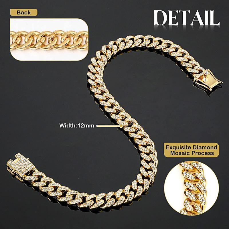 Rhinestone Decorated Dog Chain, 1 Count Pet Harnesses Necklace Collars with Secure Buckle, Fashionable Pet Accessories for Small Medium Large Dogs, Dog Stuff, Pet Products, Puppy Essentials