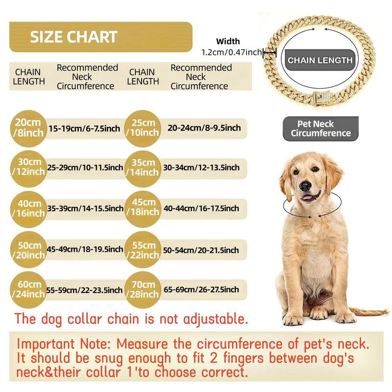 Rhinestone Decorated Dog Chain, 1 Count Pet Harnesses Necklace Collars with Secure Buckle, Fashionable Pet Accessories for Small Medium Large Dogs, Dog Stuff, Pet Products, Puppy Essentials