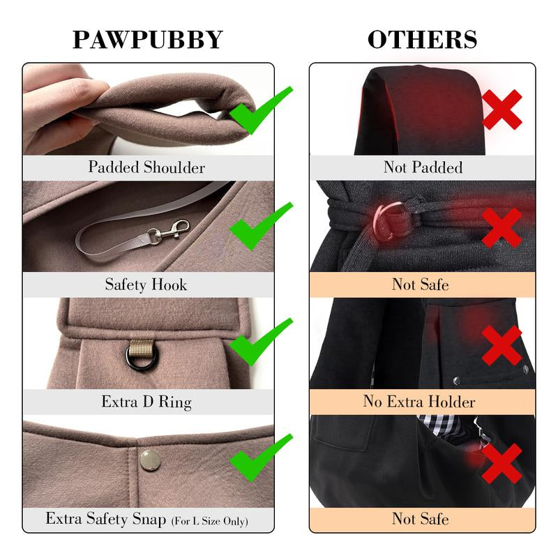 Upgraded Dog & Cat Sling for Small and Medium Pets up to 15 Lbs with Comfortable Adjustable Padded Shoulder Breathable Portable Pet Carrier Travel Bag Pet Gift