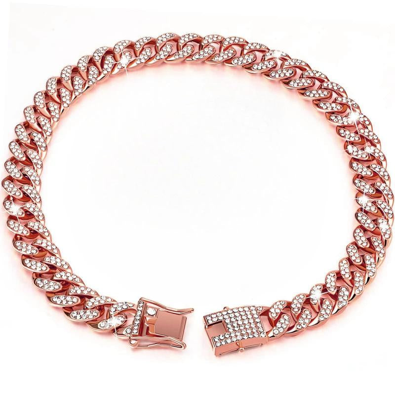 Rhinestone Decorated Dog Chain, 1 Count Pet Harnesses Necklace Collars with Secure Buckle, Fashionable Pet Accessories for Small Medium Large Dogs, Dog Stuff, Pet Products, Puppy Essentials