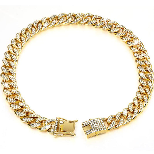 Rhinestone Decorated Dog Chain, 1 Count Pet Harnesses Necklace Collars with Secure Buckle, Fashionable Pet Accessories for Small Medium Large Dogs, Dog Stuff, Pet Products, Puppy Essentials